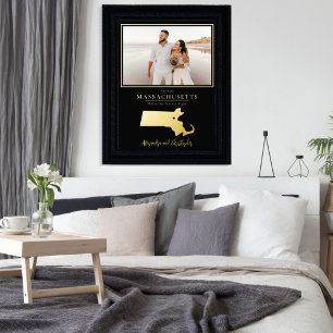 Impressions Dorure Où Notre Voyage A Commencé Massachusetts Mer Photo