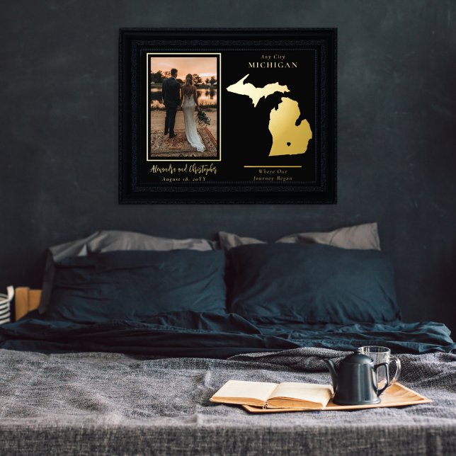 Impressions Dorure Où notre voyage a commencé Michigan Photo Mariage (Créateur téléchargé)