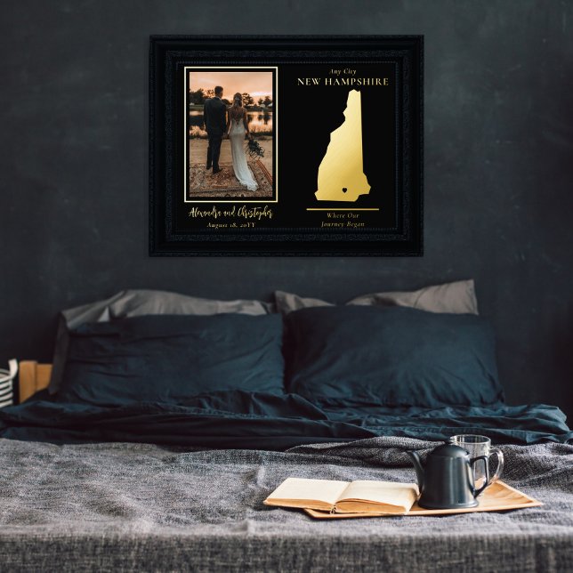 Impressions Dorure Où notre voyage a commencé New Hampshire Mariage P (Créateur téléchargé)