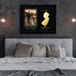 Impressions Dorure Où notre voyage a commencé New Jersey photo Mariag<br><div class="desc">"Where Our Journey Began" Carte d'état du couple mariage et design de garde de photos avec coeur mobile à l'emplacement de votre mariage ou autre occasion mémorable. Pour déplacer l'emplacement du coeur, cliquez simplement sur "Personnaliser", puis "Customiser" et faites glisser le coeur vers l'emplacement de votre choix. Autres états disponibles...</div>