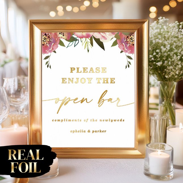Impressions Dorure Panneau de mariage en véritable feuille métallique (Say "I DO" to Romantic Watercolor Florals and a Cottagecore Vibe with the Ophelia Wedding Suite.)