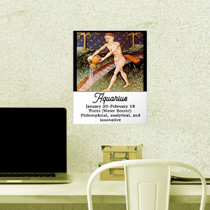 Impressions Dorure Panneau Zodiac du porteur d'eau Aquarius Fête d'an