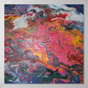 Impressions Dorure Peinture à torsion de lave nuageuse