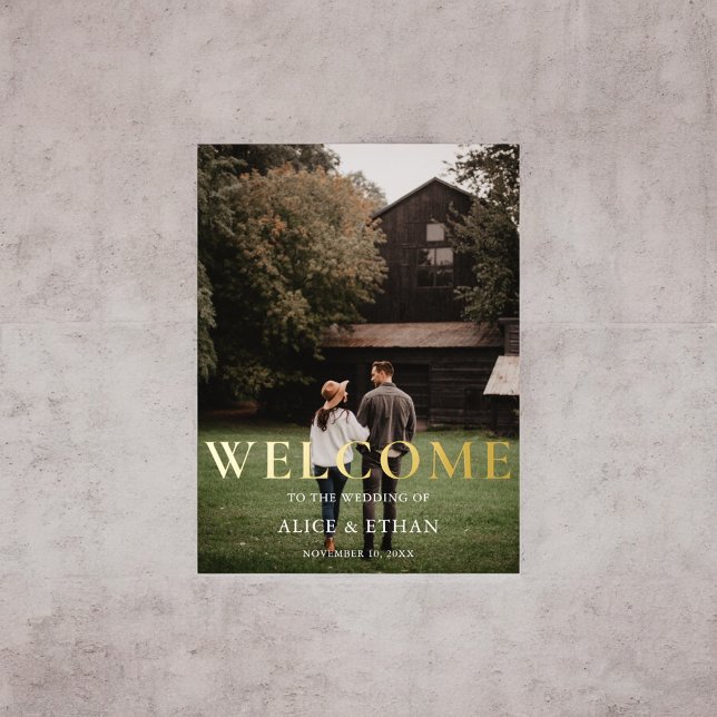 Impressions Dorure Photo Affiche de bienvenue élégante (Créateur téléchargé)