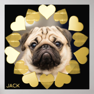 Impressions Dorure Photo de cœur minimal élégant avec nom