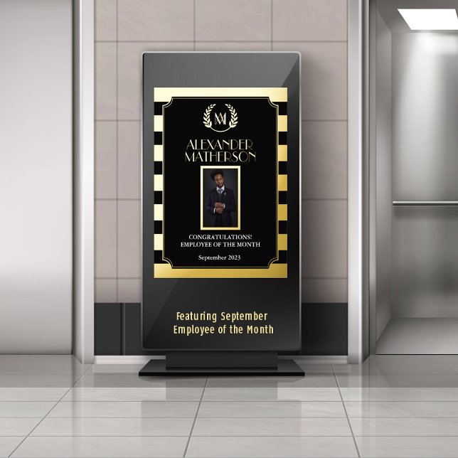 Impressions Dorure Photo moderne Black Gold Employé du mois (Créateur téléchargé)