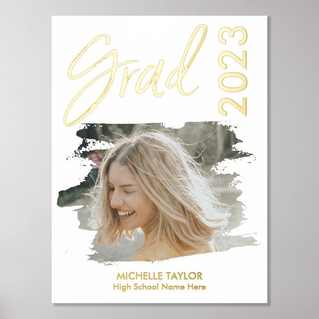 Impressions Dorure Photo moderne Graduate Lycée Cadre Foil Prin (Recto)