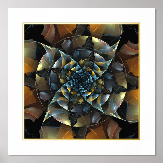 Impressions Dorure Pinwheel Art Abstrait (Recto)
