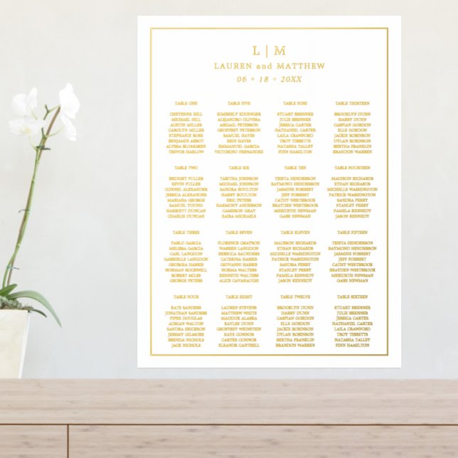 Impressions Dorure Plan de table de mariage élégant avec monogramme s (In Situ (Tableau d'Entrée))