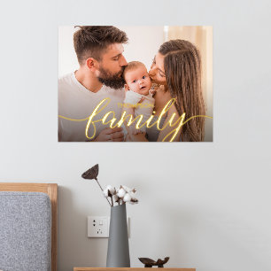 Impressions Dorure Portrait de famille personnalisable Real Gold scri