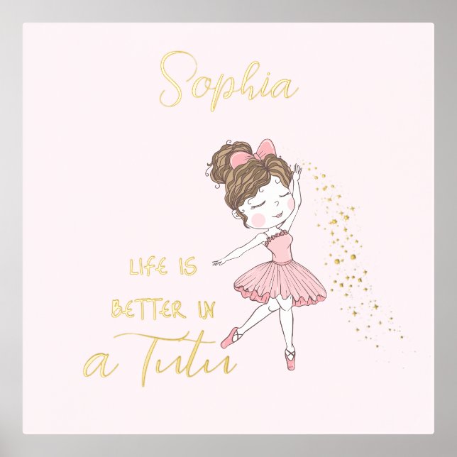 Impressions Dorure Poussière Or Star Cute Rose Ballerina Nursery (Recto)