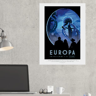 Impressions Dorure Publicité de voyage de science-fiction, Lune Europ