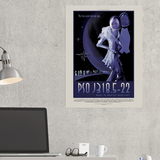 Impressions Dorure Publicité de voyage de science-fiction, planète PS (In situ (Bureau 2))