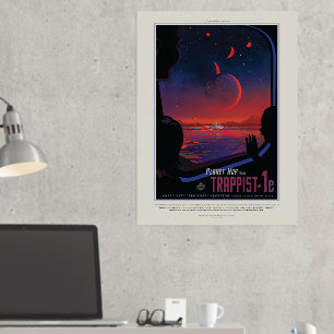 Impressions Dorure Publicité de voyage de science-fiction, planète Tr