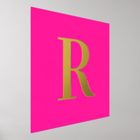 Rose chaud Monogramme simple Vrai Or