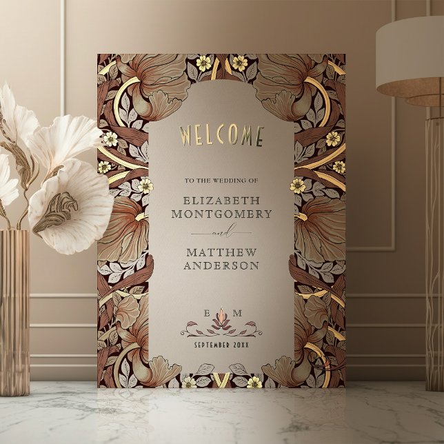 Impressions Dorure Rust Pimpernel William Morris Affiche de bienvenue (Créateur téléchargé)
