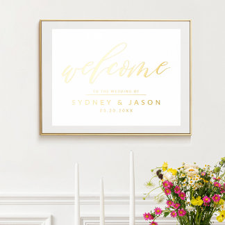 Impressions Dorure Script de calligraphie Bienvenue minimaliste Maria