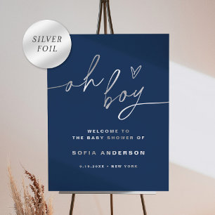 Impressions Dorure SIGNE Baby shower NEVE Navy, Silver Foil Oh Boy