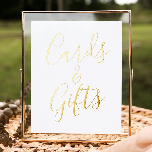 Impressions Dorure Signe Gold Foil Script Cartes de mariage et cadeau (Créateur téléchargé)