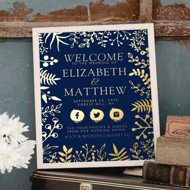 Impressions Dorure SIGNE Mariage Floral Pressé Véritable Élégant (Créateur téléchargé)