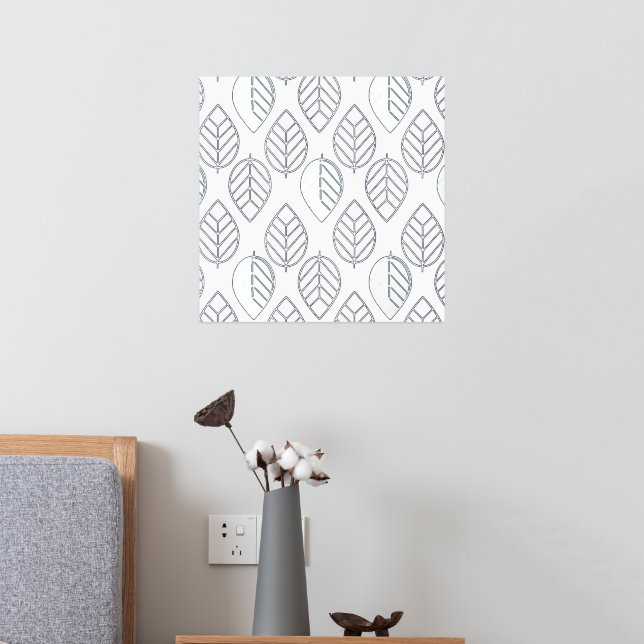 Impressions Dorure Silver & Turquoise Design chic & moderne feuille (In situ (Chambre 2))