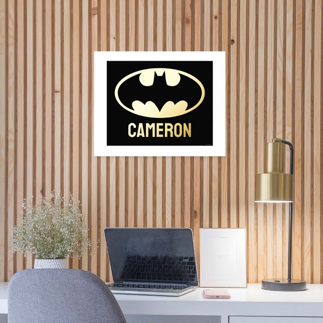 Impressions Dorure Symbole Batman | Logo Oval de chauve-souris (Poster on wall)