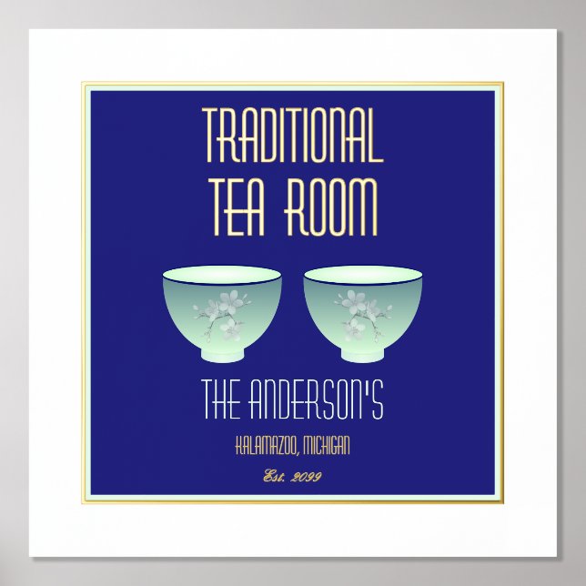 Impressions Dorure Tea Room Sign With Foil Text Accents (Recto)
