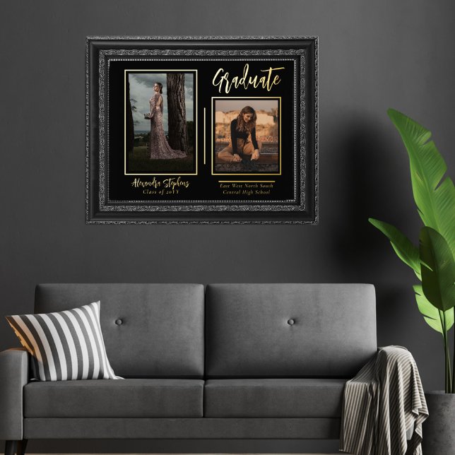 Impressions Dorure Texte de script de diplômé moderne élégant Deux Ph (Créateur téléchargé)