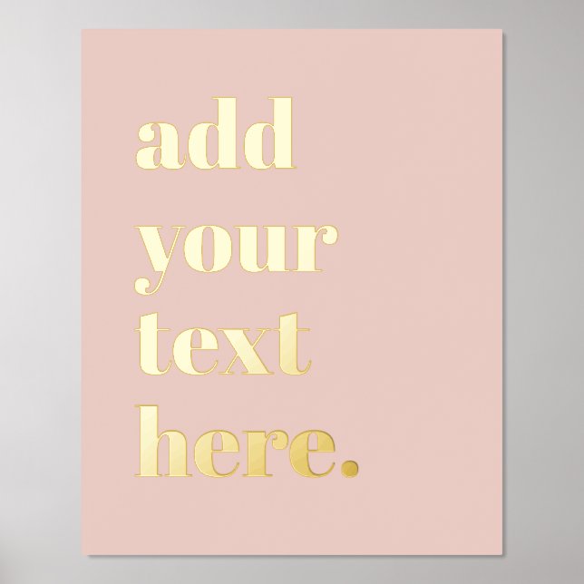 Impressions Dorure Texte personnalisé moderne rose pâle (Recto)