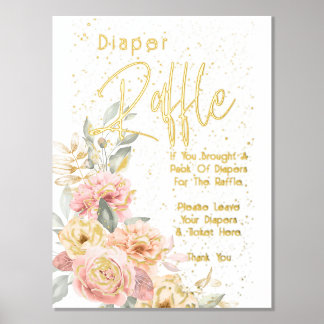 Impressions Dorure Tirage au sort des couches Baby Shower Rose Blush