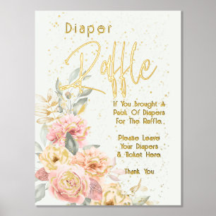 Impressions Dorure Tirage au sort des couches Baby Shower Rose Pâle I