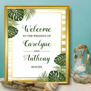 Impressions Dorure Tropical Green Palm Leaf Beach Mariage Real Foil