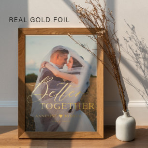 Impressions Dorure Typographie moderne nomme photo de mariage or