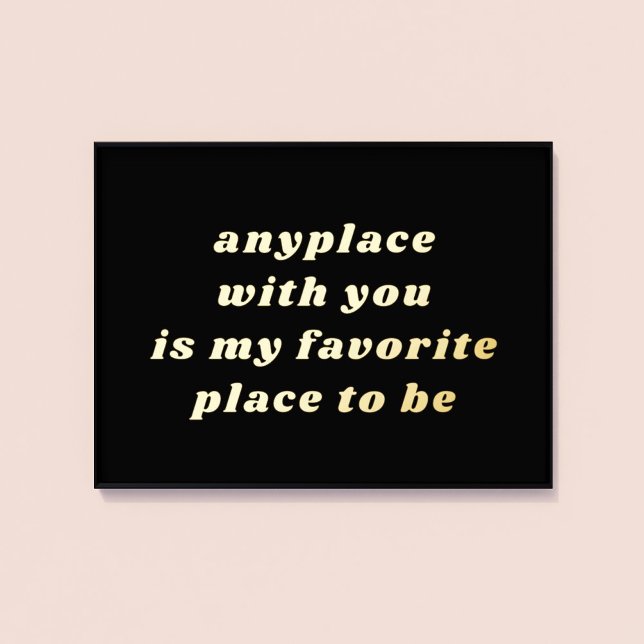 Impressions Dorure Typographie moderne Sweet Romantique Noir + Or (Modern Typography Sweet Romantic Black + Gold Foil Print)