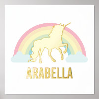 Unicorne d'or Nom personnalisé
