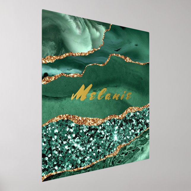 Impressions Dorure Vert Agate Or Marbre Votre Nom Feuille D'impressio (Poser)