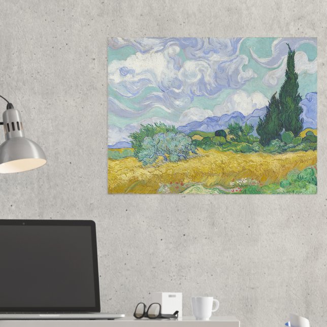 Impressions Dorure Vincent Van Gogh, Champ de blé avec cyprès (In situ (Bureau 2))