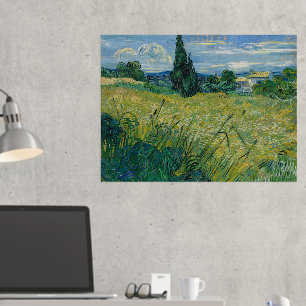 Impressions Dorure Vincent Van Gogh, champ de blé vert avec Cypress