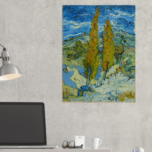 Impressions Dorure Vincent Van Gogh, deux peupliers dans les Alpilles