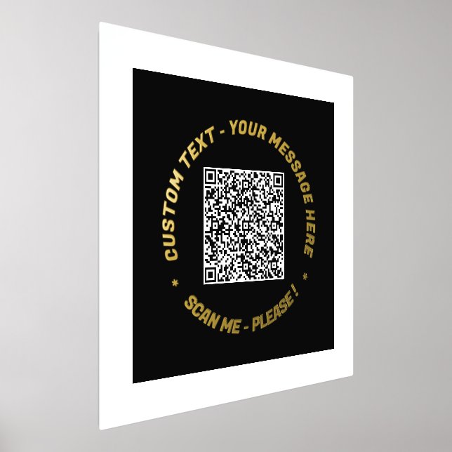 Impressions Dorure Votre QR Code Scan Info Texte Black Gold Foil Prin (Poser)