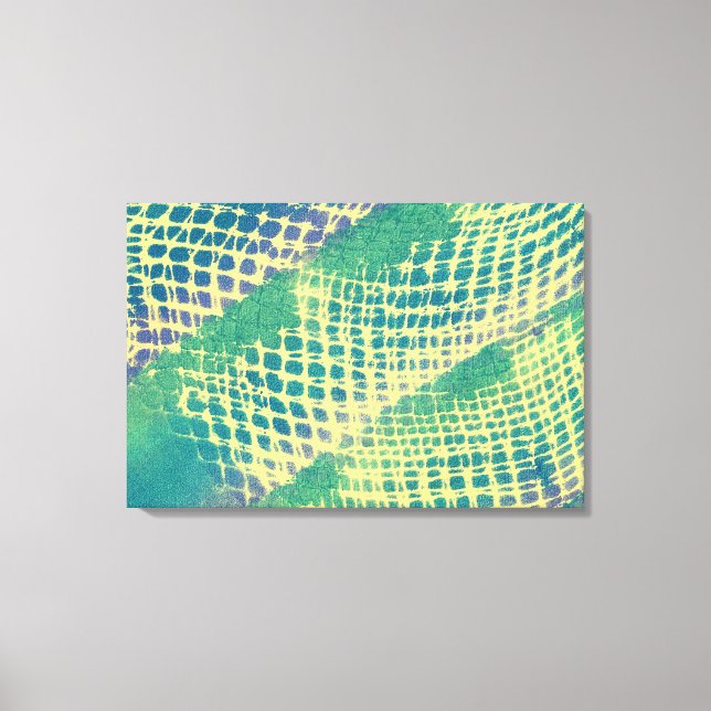 Impressions sur toile de motif abstrait bleu vert  (Recto)
