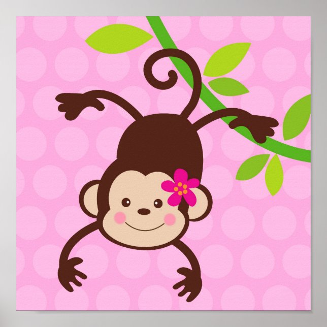 Impressions sur toile pour nurserie de singe migno (Devant)