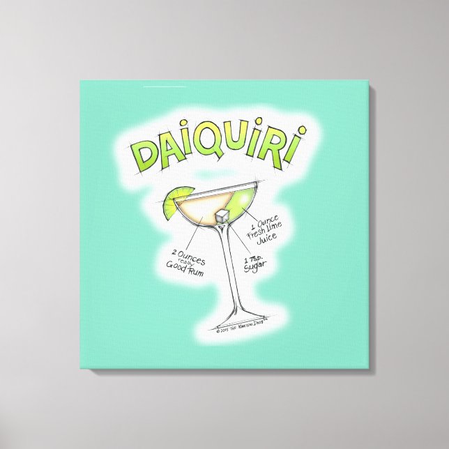 IMPRESSIONS SUR TOILE - RECETTE DE DAIQUIRI ART CO (Recto)