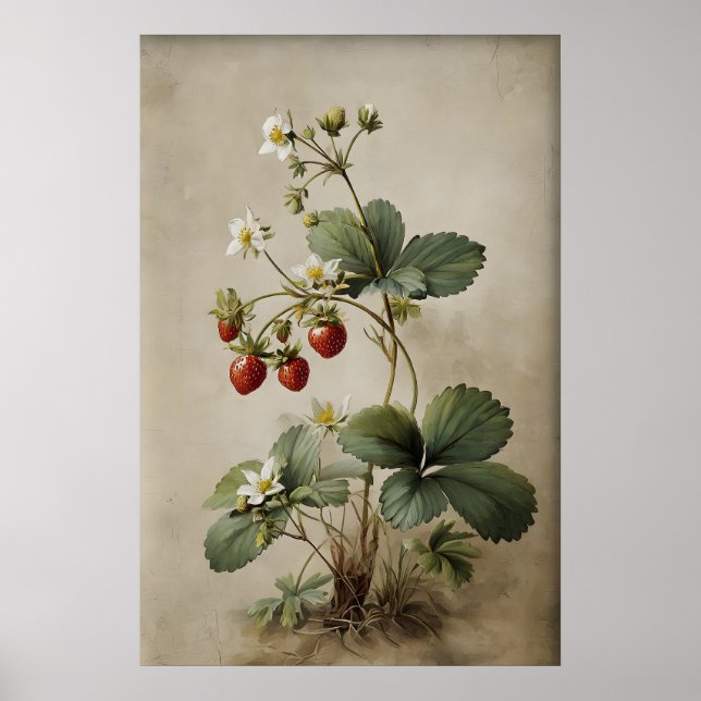 Imprimable Art Mural de Fraise Antique (Devant)