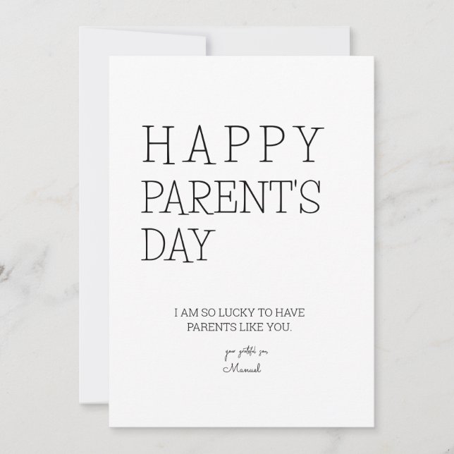 Imprimable Carte Jour des Parents Heureux (Devant)