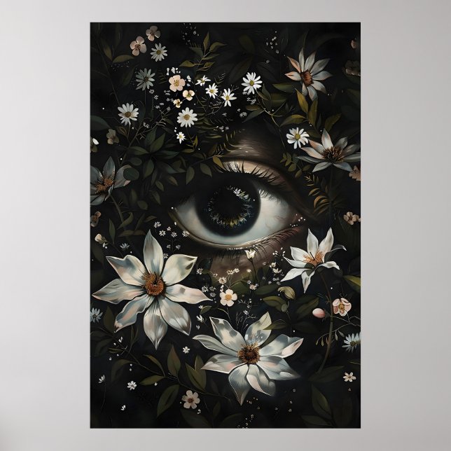 Imprimable de l'œil floral, Art mural gothique bot (Devant)