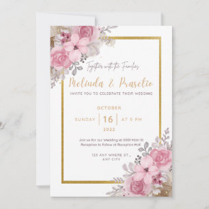 Imprimable Faire-part de mariage floral personnali