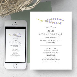 Imprimable Invitations du 25e anniversaire du Mari