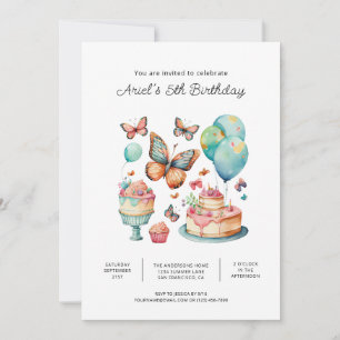 Imprimable Papillon Invitations de fête d'annivers