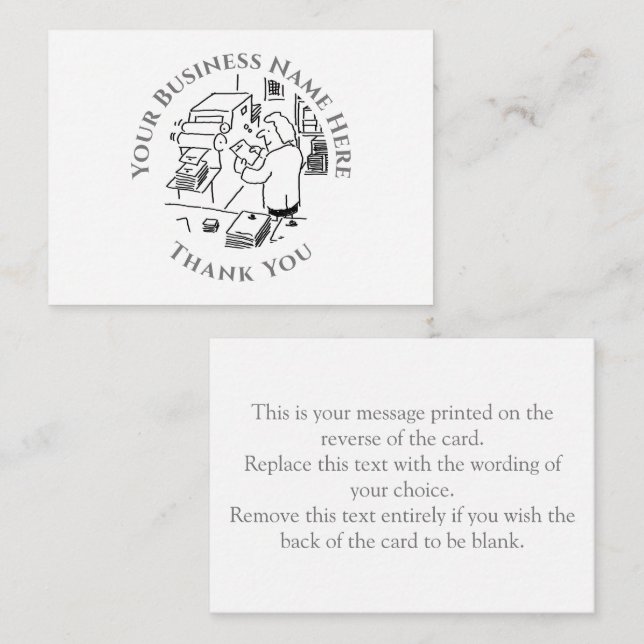 Imprimantes Carte de notes Merci (Devant / Derrière)